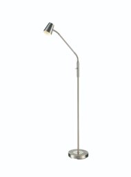 Franklite SL248 Flexible Reading Floor Lamp In Satin Nickel Finish