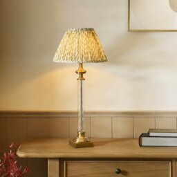 Endon 122515 Avebury Table Lamp With Green Leaf Patterned Shade