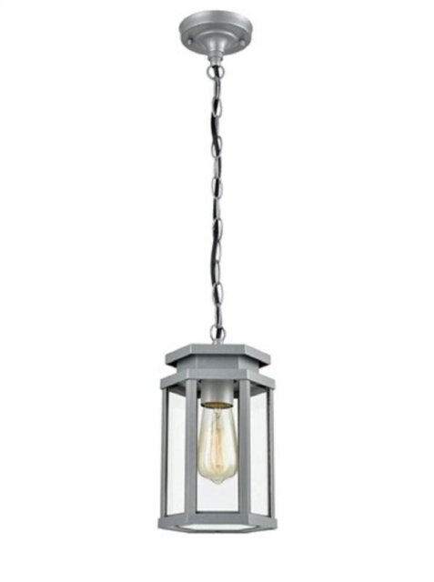 Franklite EXT6624 Exterior Outdoor Ceiling Lantern Light In Silver Grey