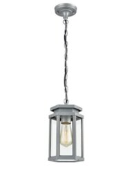 Franklite EXT6624 Exterior Outdoor Ceiling Lantern Light In Silver Grey