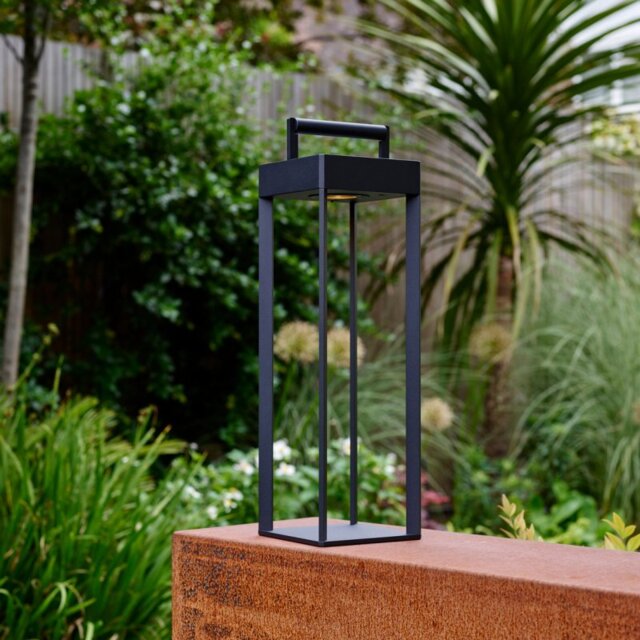 Astro 1430002 Kuro 450 Outdoor Solar Powered Floor Lantern In Textured Black IP44