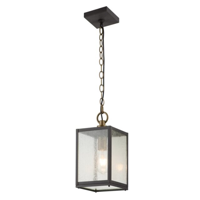 Quintiesse QN-LAHDEN8-M-WZC Lahden Medium Outdoor Chain Ceiling Lantern In Weathered Zinc Finish IP44