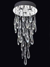 Franklite FL2320/3 Chrome 3 Light LED Crystal Ceiling Light