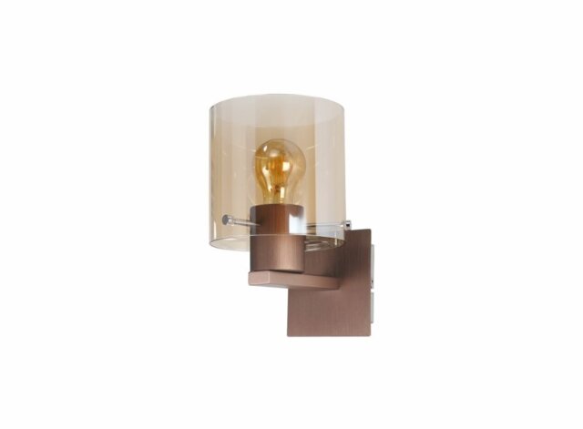 Nordic 1 Light Ceiling Pendant Light in Mocha Finish With Amber Glass