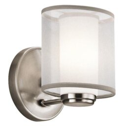 KL/SALDANA1 Saldana 1 Light Classic Pewter Wall Light with Soft Shades