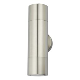 Dar ORT3268 Ortega 2 Light Outdoor Up And Down Wall Light In Aluminium