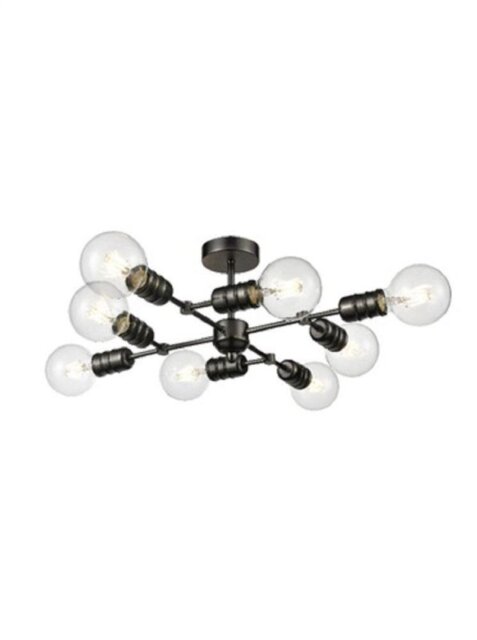Franklite FL2408-8 8 Light Semi Flush Ceiling Light In Gunmetal