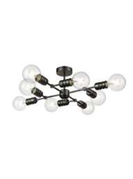 Franklite FL2408-8 8 Light Semi Flush Ceiling Light In Gunmetal