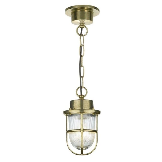 David Hunt Lighting HAR0140 Harbour Outdoor Ceiling Pendant in Brass IP64