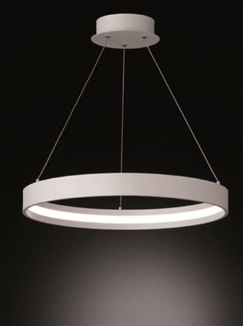 Franklite PCH118 Small 1 Light LED Ceiling Pendant In Ivory - Diameter: 580mm