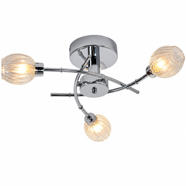 Regal 3 Way Semi Flush Ceiling Light in Polished Chrome Finish