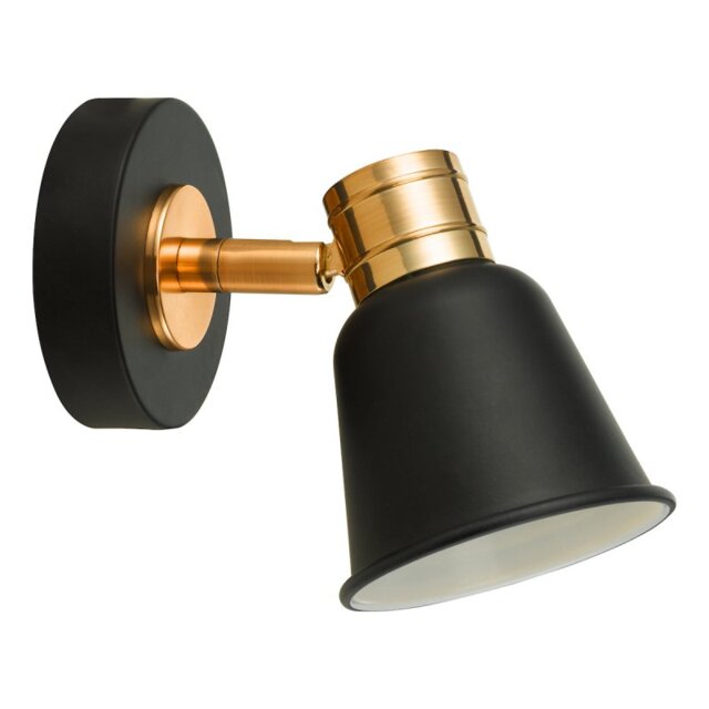 Dar FRY0754 Fry 1 Light Wall Spotlight In Black And Gold