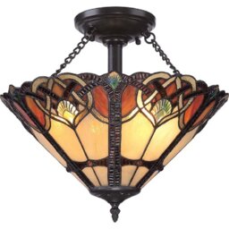 QZ/CAMBRIDGE/SF Cambridge large Semi-Flush Ceiling Mount In Vintage Bronze