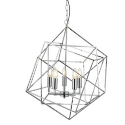 Searchlight 7865-5CC Cube Five Light Ceiling Pendant Light In Chrome