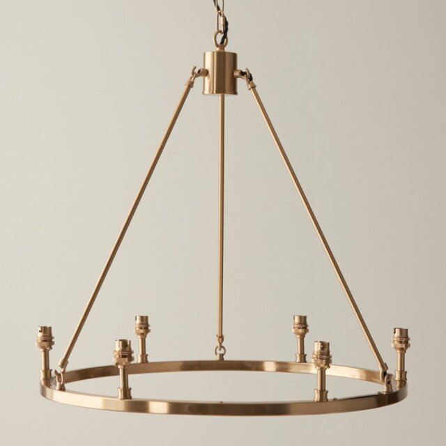 Endon 111202 Chester 6 Light Ceiling Pendant In Brushed Aged Brass Finish