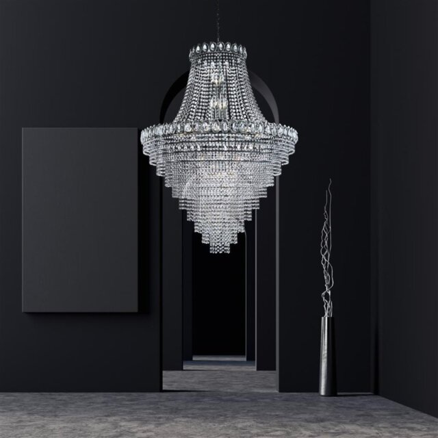 Searchlight 1711-102CC Louis Philipe 28 Light Crystal Chandelier Chro