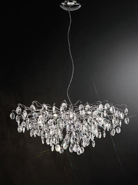 Franklite FL2326/15 Chrome 15 Light Crystal Ceiling Light