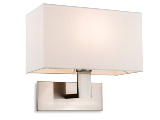 Firstlight 4939BS Raffles One Light Wall Light In Brushed Steel With Cream Shade