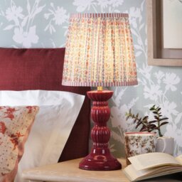 Laura Ashley Kelbrook Table Lamp In Red Ceramic And Matt Antique Brass With Shade LA3756671-Q