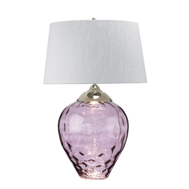 Quintiesse QN-SAMARA-TL-LRG-PLM Samara Large Table Lamp In Plum Tint With Polished Nickel Finish