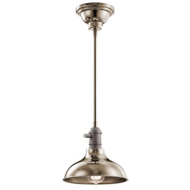 KL/COBSONTRIO PN Cobson 1 Light Mini Pendant/Semi Flush/Wall Light In Polished Nickel