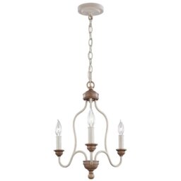 FE/HARTSVILLE3 3 Light Chandelier Ceiling Light In Chalk Washed/Beachwood