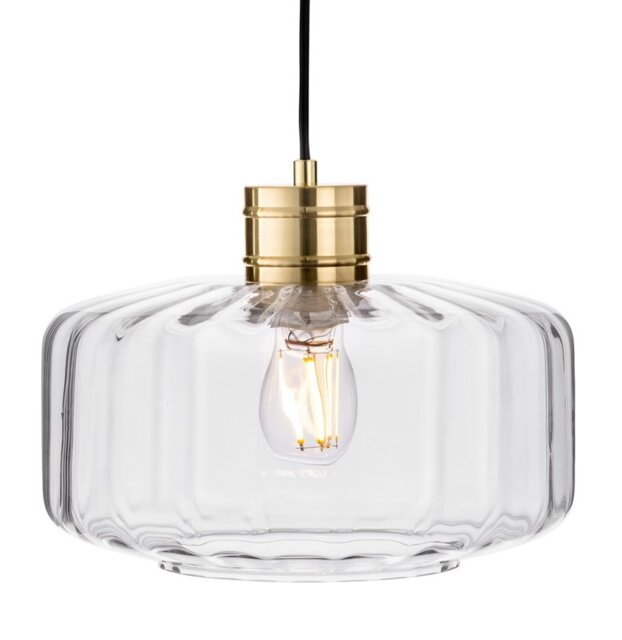 Firstlight 6838BB Madeira Pendant In Brushed Brass with Clear Decorative Glass