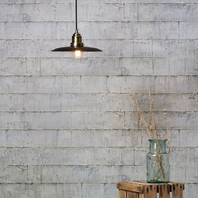 Dar HAN0154 Hannover Ceiling Pendant Light in Antique Brass and Black