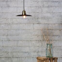 Dar HAN0154 Hannover Ceiling Pendant Light in Antique Brass and Black