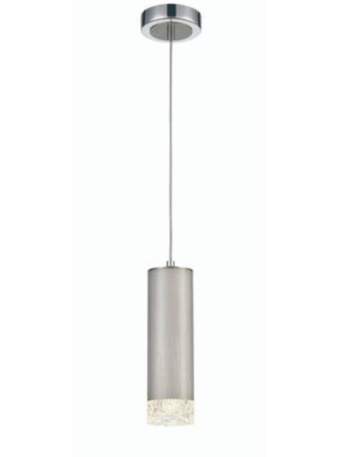 Franklite PCH229 Cordelia 1 Light Ceiling Pendant Light In Satin Brushed Silver And Chrome Finish