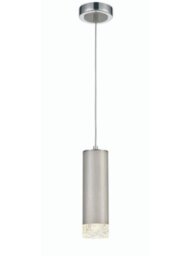 Franklite PCH229 Cordelia 1 Light Ceiling Pendant Light In Satin Brushed Silver And Chrome Finish