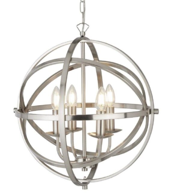 Searchlight 2474-4SS Orbit Four Light Ceiling Pendant Light In Satin Silver