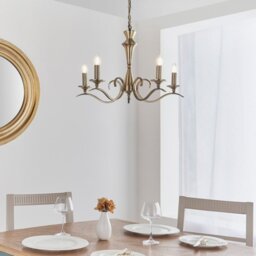 Endon KORA-5AB 5 Light Chandelier With Antique Brass Finish