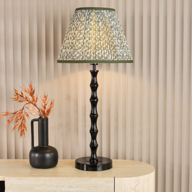 Dar Lighting Siyanda Table Lamp In Black Finish With Green Shade SIY4222-EST1224