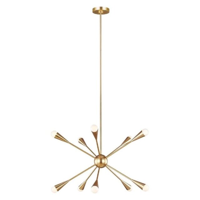 FE-JAX10-BB Jax 10 Light Chandelier In Burnished Brass