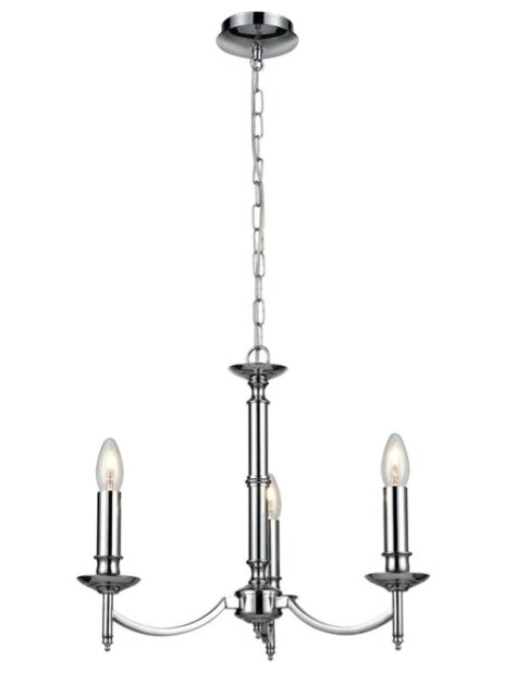 Franklite Petrushka 3 Light Ceiling Chandelier In Chrome Finish FL2090/3