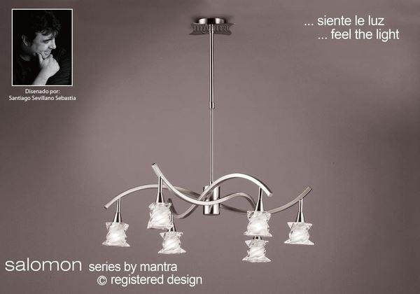 M3030SN Salomon 6 Lt Satin Nickel Semi-Flush Ceiling Pendant