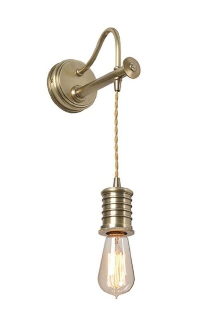 DOUILLE1 AB Douille 1 Light Wall Light With Cord In Aged Brass (Fitting Only)