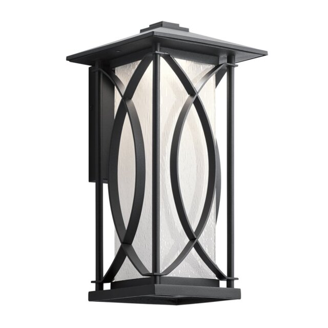 Quintiesse QN-ASHBERN-M Ashbern Medium Outdoor Wall Lantern In Textured Black IP44