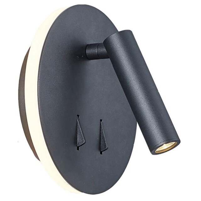 Mantra M6083 Cayman 2 Light LED Wall And Reading Light In Sand Black