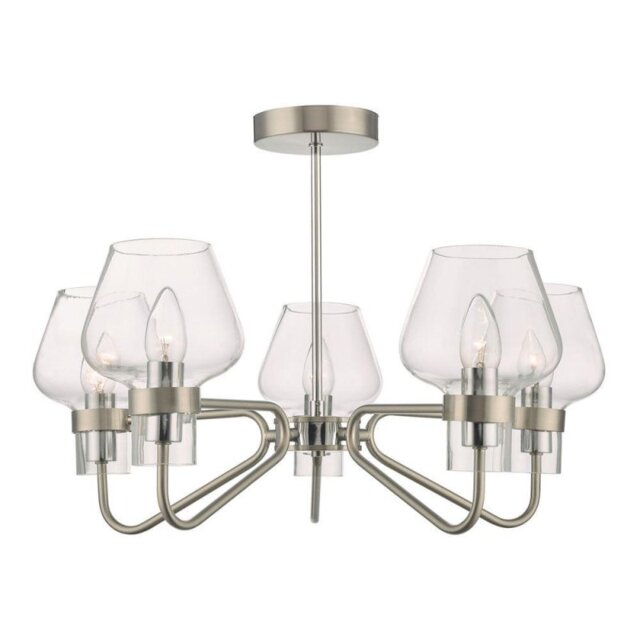 Dar KET5446 Keta 5 Light Ceiling Pendant In Satin Chrome