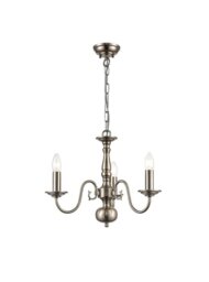 Franklite Holandesa 3 Way Flemish Ceiling Light In Pewter Finish