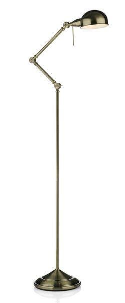 Dar RAN4975 Ranger Adjustable Floor Lamp In Antique Brass