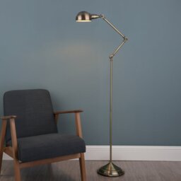 Dar RAN4975 Ranger Adjustable Floor Lamp In Antique Brass