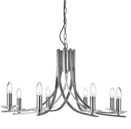 Searchlight 4168-8SS Ascona 8 Light Multi Arm Ceiling Light Silver