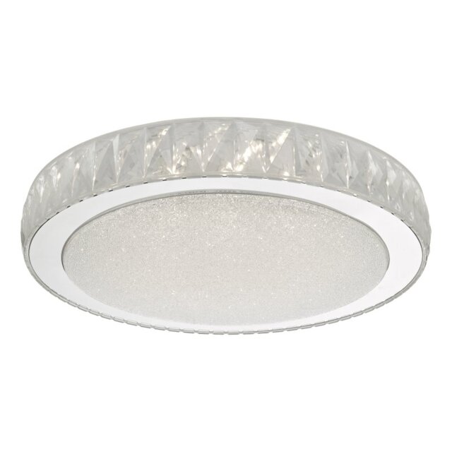 Dar AKE5008 Akelia Large Flush Ceiling Light In Stainless Steel - Dia: 400mm