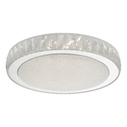Dar AKE5008 Akelia Large Flush Ceiling Light In Stainless Steel - Dia: 400mm