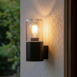 Firstlight 6801BK Manor Wall Light In Black Finish With Smoked Glass