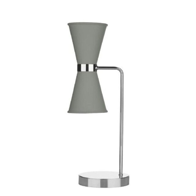 David Hunt Lighting HYD42 The Hyde 2 Light Table Lamp In Powder Grey And Chrome
