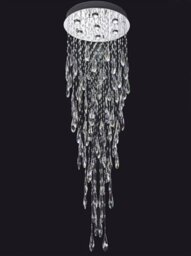 Franklite FL2320/7 Chrome 7 Light LED Crystal Ceiling Light